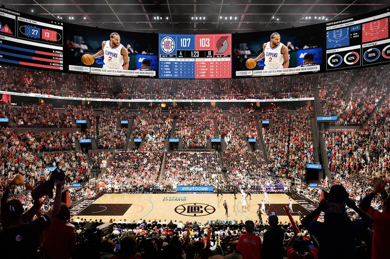 'El Muro' en el Intuit Dome se destaca como la característica más singular del nuevo estadio de los Clippers